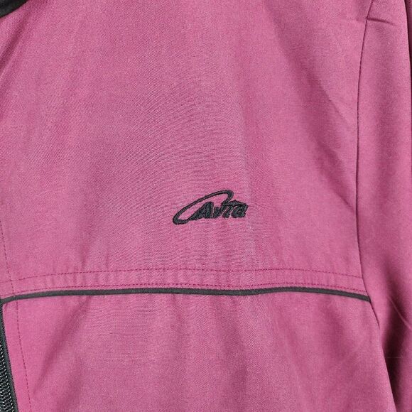Avia Vintage Zip Front Windbreaker Track Jacket Burgundy Womens S - Picture 2 of 4